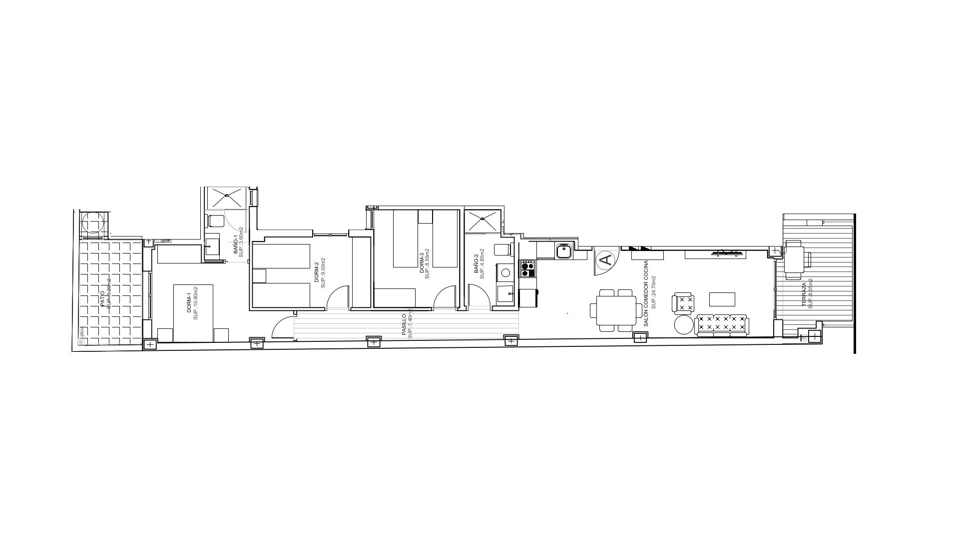 Apartment floor plan, 2 bedrooms in INTERCOSTA SUNRISE No. 4